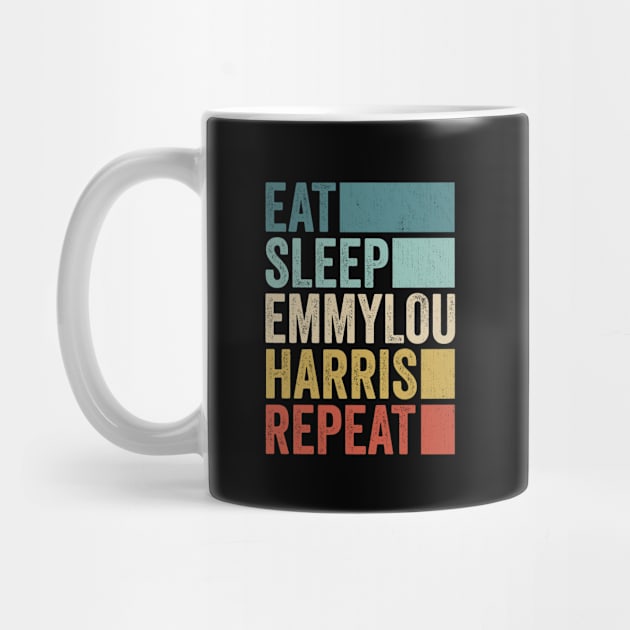 Funny Eat Sleep Emmylou Repeat Retro Vintage by Realistic Flamingo